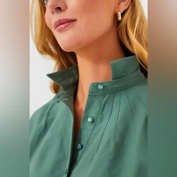 Tuckernuck Pomander Place Green Polly 3/4 Sleeve Mini Collar Dress Size XXL - Picture 3 of 13